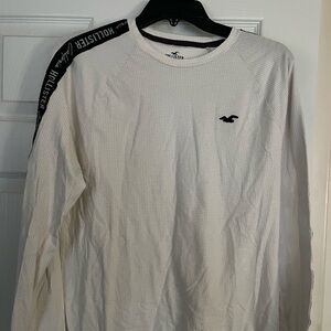 Hollister White Long Sleeve Tee Classic Crew Neck